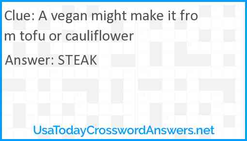 A vegan might make it from tofu or cauliflower Answer