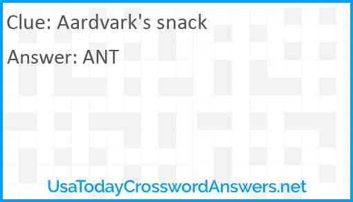 Aardvark's snack Answer