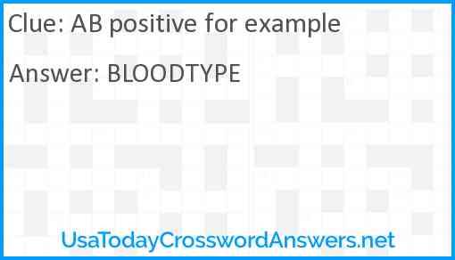 AB positive for example Answer