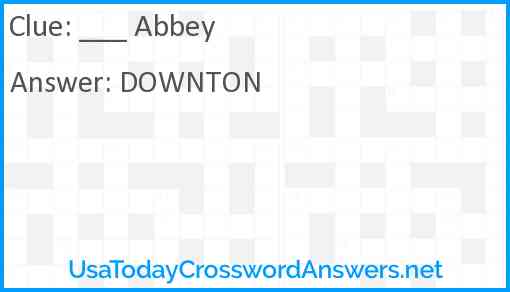 ___ Abbey Answer