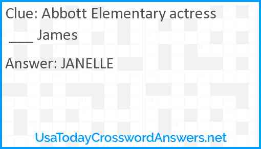 Abbott Elementary actress ___ James Answer