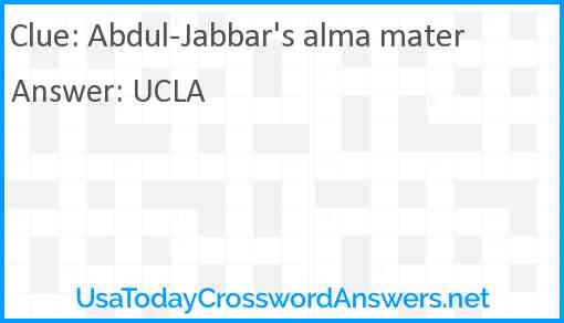 Abdul-Jabbar's alma mater Answer