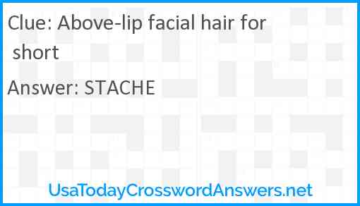 Above-lip facial hair for short Answer