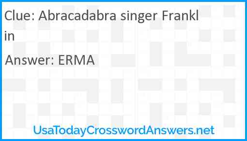 Abracadabra singer Franklin Answer