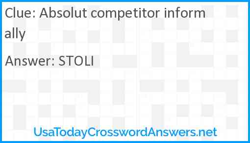 Absolut competitor informally Answer