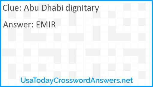 Abu Dhabi dignitary Answer