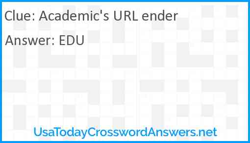Academic's URL ender Answer