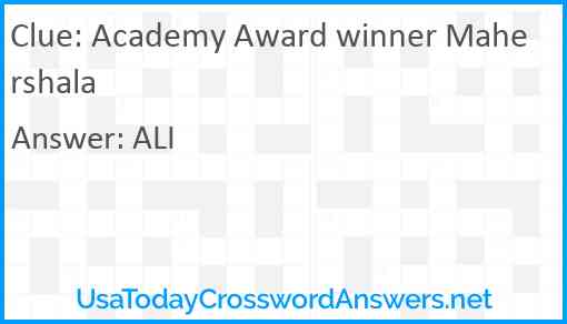 Academy Award winner Mahershala Answer