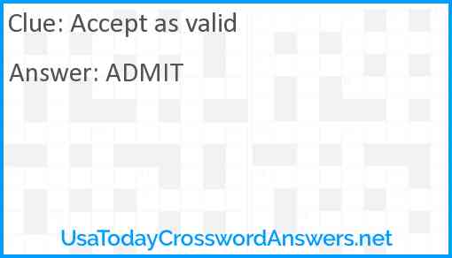 Accept as valid Answer