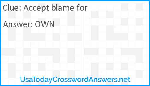 Accept blame for Answer