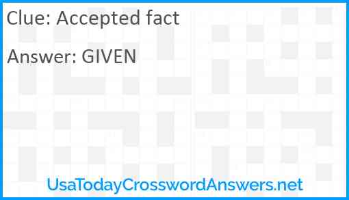 Accepted fact Answer