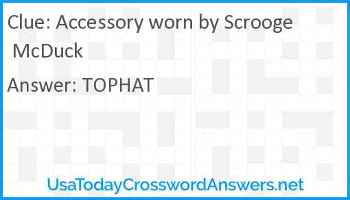 Accessory worn by Scrooge McDuck Answer