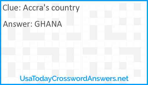Accra's country Answer