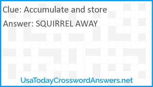 Accumulate and store Answer