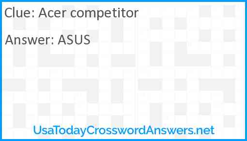 Acer competitor Answer