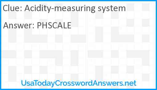 Acidity-measuring system Answer