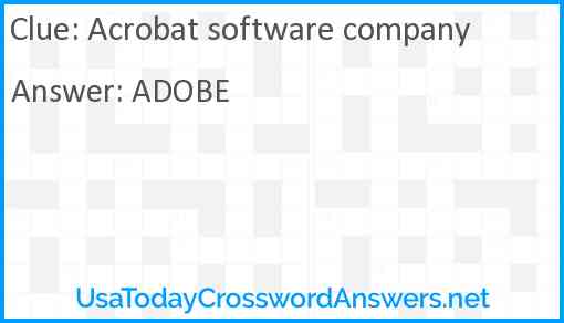Acrobat software company Answer