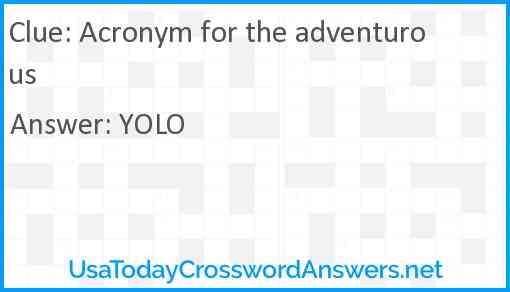Acronym for the adventurous Answer