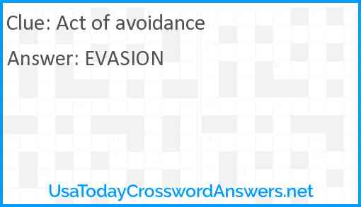 Act of avoidance Answer