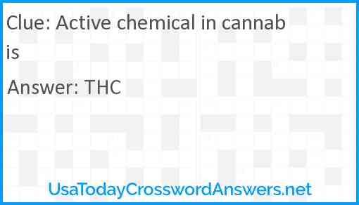 Active chemical in cannabis Answer