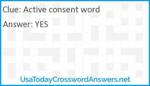 Active consent word Answer