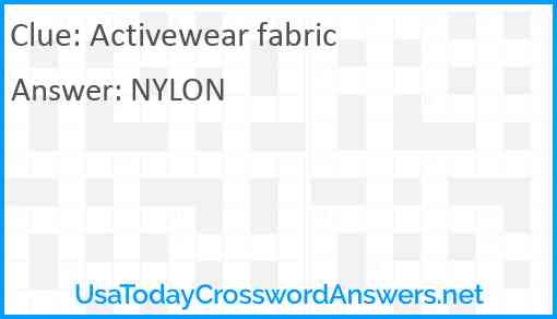 Activewear fabric Answer