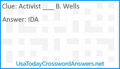 Activist ___ B. Wells Answer