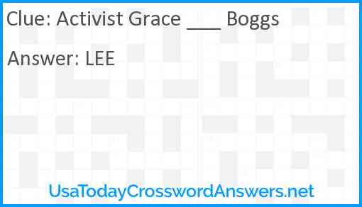 Activist Grace ___ Boggs Answer