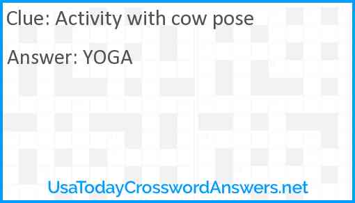 Activity with cow pose Answer