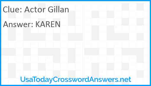 Actor Gillan Answer