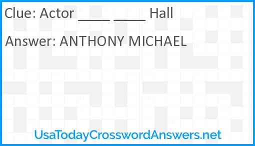 Actor ____ ____ Hall Answer