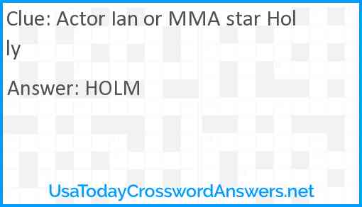 Actor Ian or MMA star Holly Answer