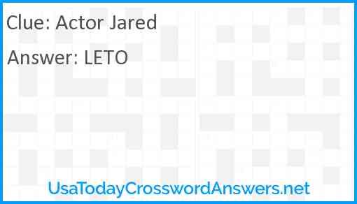 Actor Jared Answer