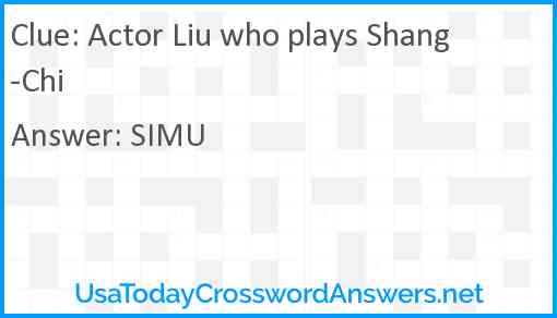 Actor Liu who plays Shang-Chi Answer