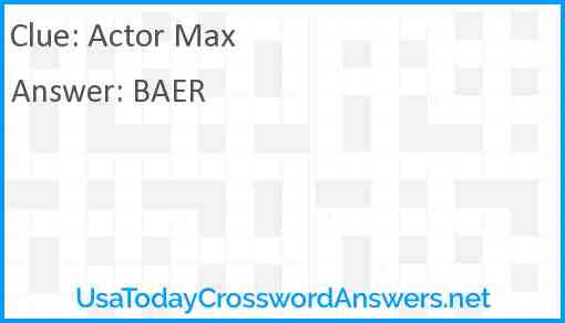 Actor Max Answer