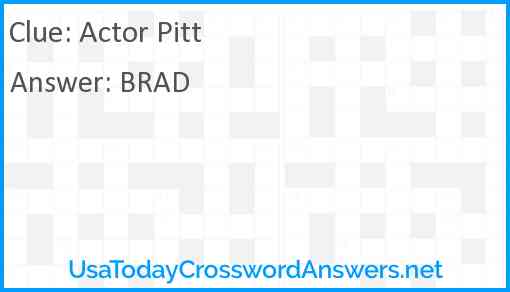 Actor Pitt Answer