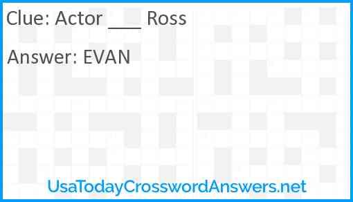 Actor ___ Ross Answer