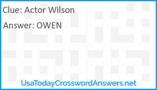 Actor Wilson Answer