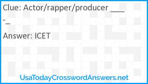 Actor/rapper/producer ___-_ Answer