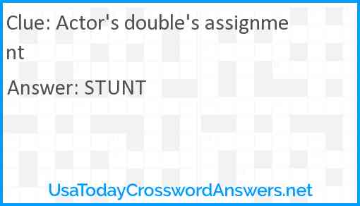 Actor's double's assignment Answer