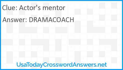 Actor's mentor Answer