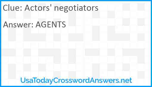 Actors' negotiators Answer