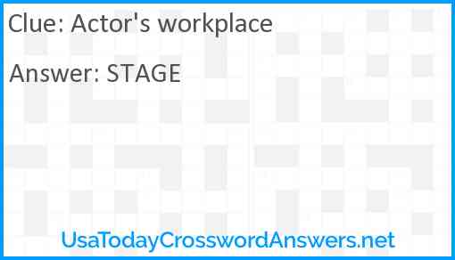 Actor's workplace Answer