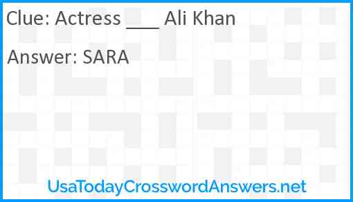 Actress ___ Ali Khan Answer