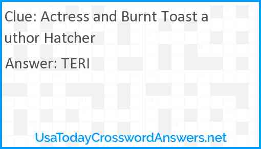 Actress and Burnt Toast author Hatcher Answer