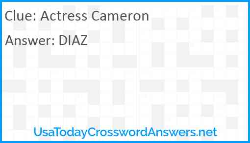 Actress Cameron Answer