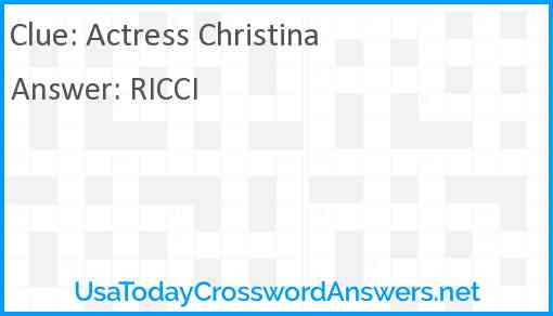 Actress Christina Answer