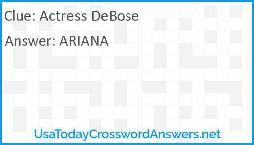 Actress DeBose Answer