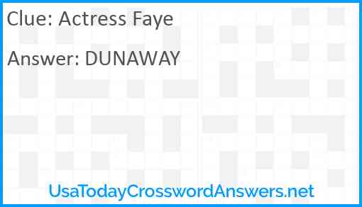 Actress Faye Answer