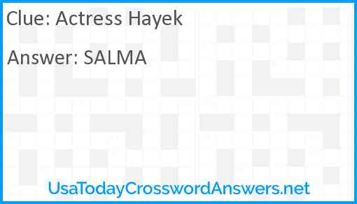 Actress Hayek Answer